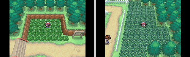 Left: Normal grass. Right: Dark grass.