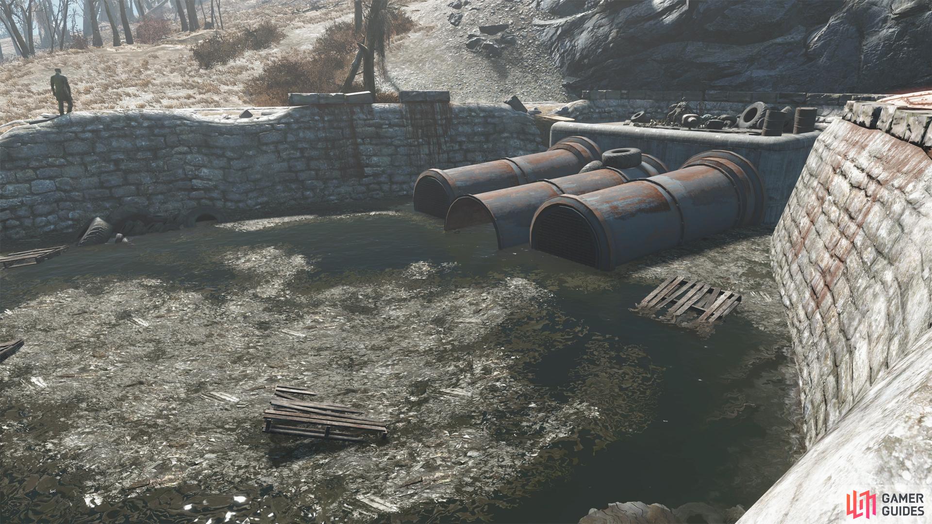 Find some sewer pipes near Mystic Pines - the middle one will lead to the Compound.