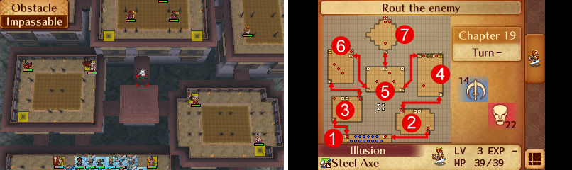 Map of Chapter 19, with added detail to help navigation (left).