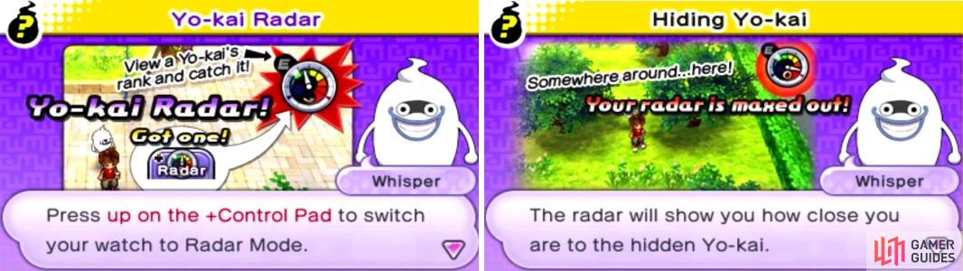 Use the Radar Mode on the Yokai Watch to find the hidden Yokai in the game’s world.