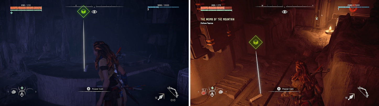 Apart from one (left), the remaining Power Cells can be found while doing main story missions.