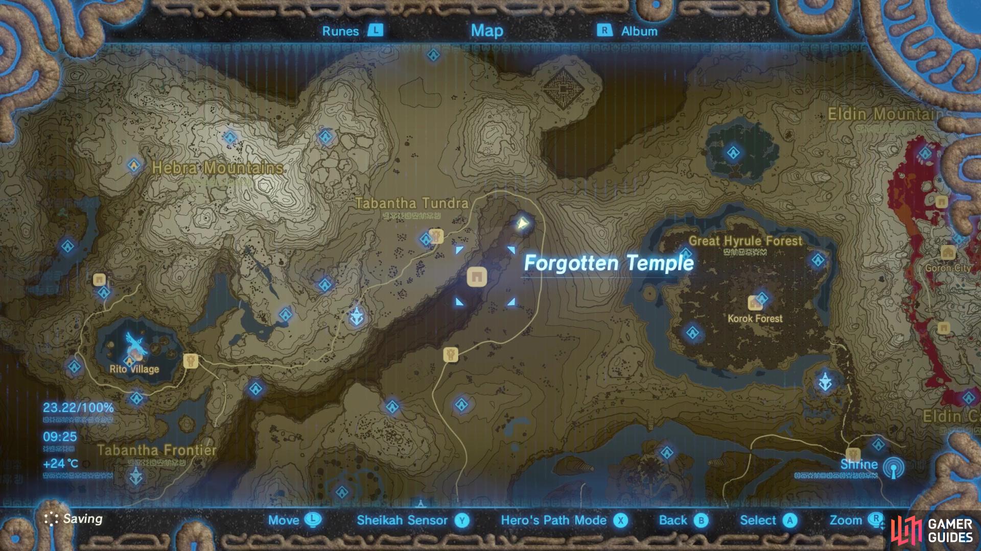 To get to Rona Katcha, you’ll need to make your way through the Forgotten Temple, which is between Snowfield Stable and Serenne Stable. 