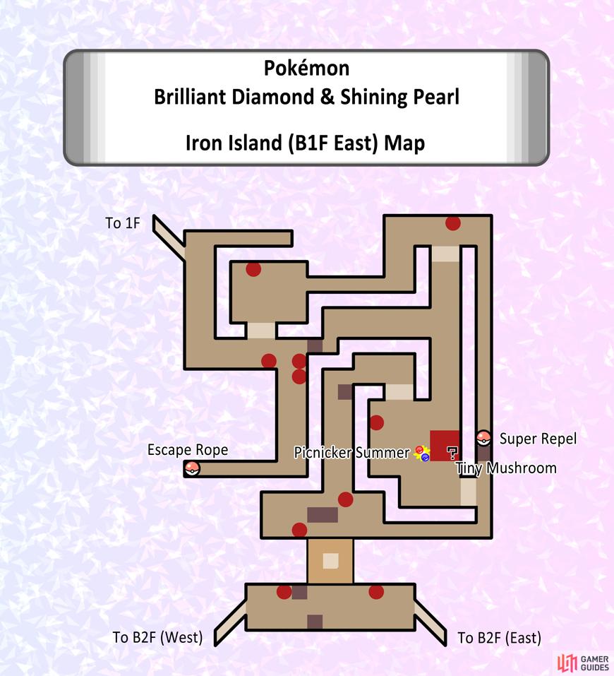 Map of Iron Island (B1F East).