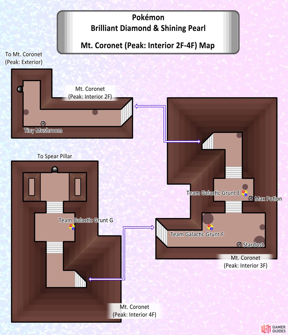 Map of Mt. Coronet (Peak: Interior 2F-4F).