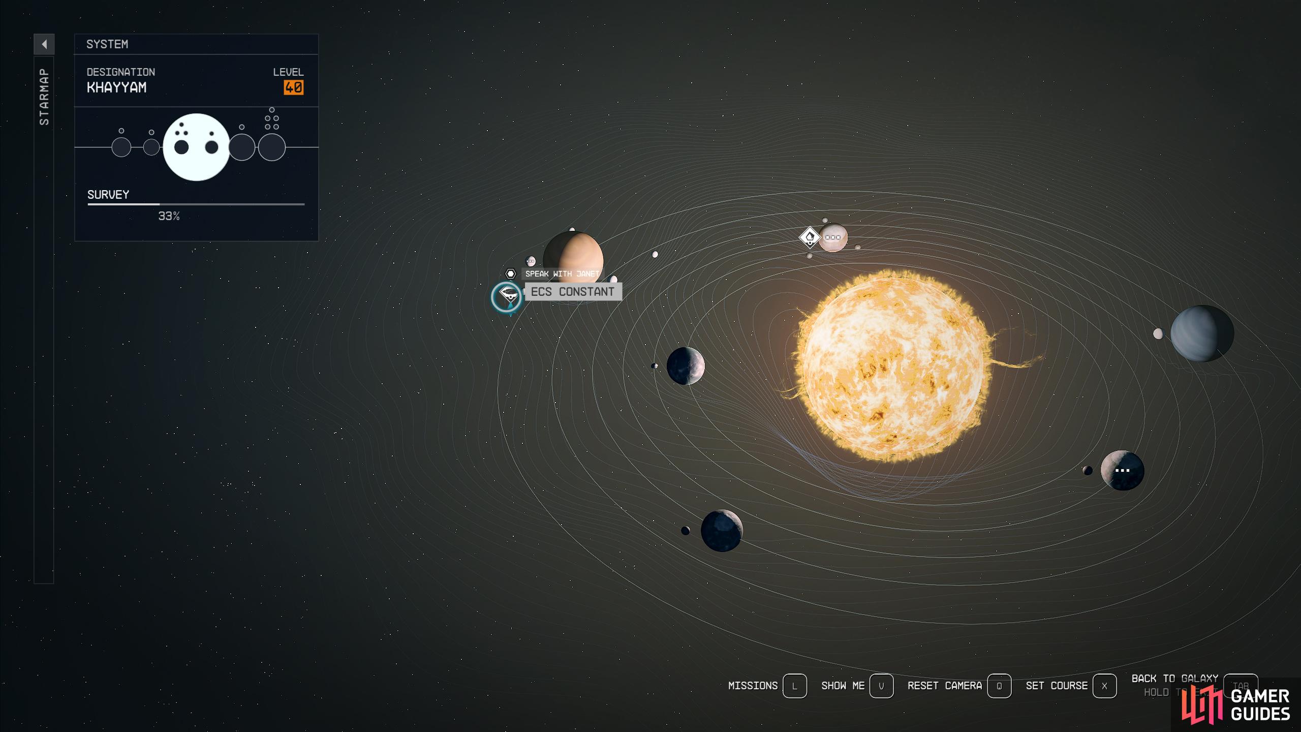 Later on, you can find the ECS Constant in the orbit of the Khayyam system.