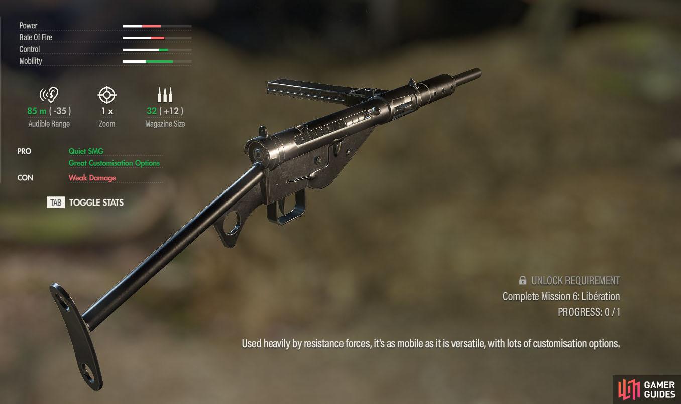 The Stengun MK2 is the favourite weapon of the French Resistance.