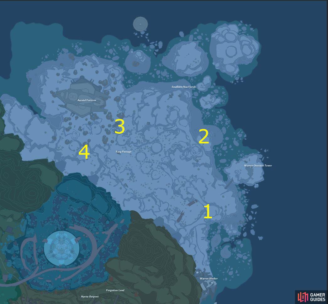 Here are the four locations and where you can expect them on the map.