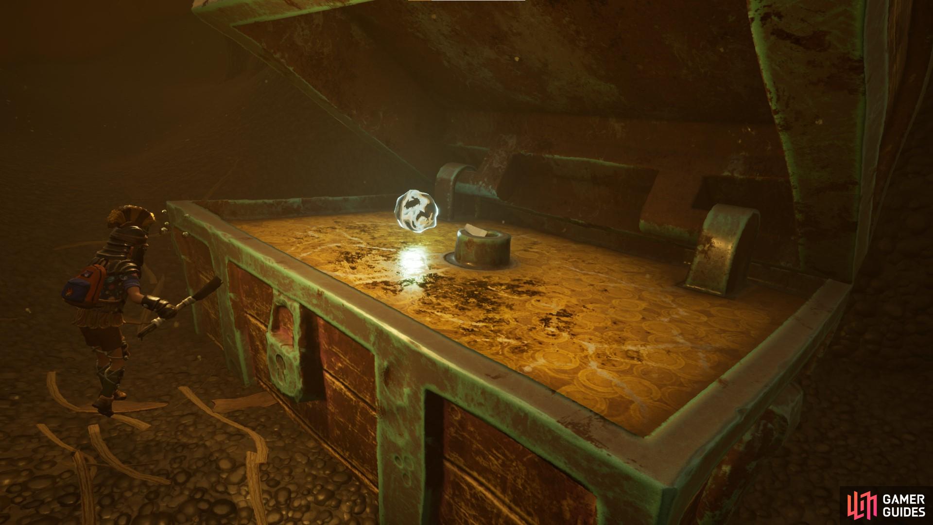 Players can open the chest with Melted Moat Key, revealing the goodies.