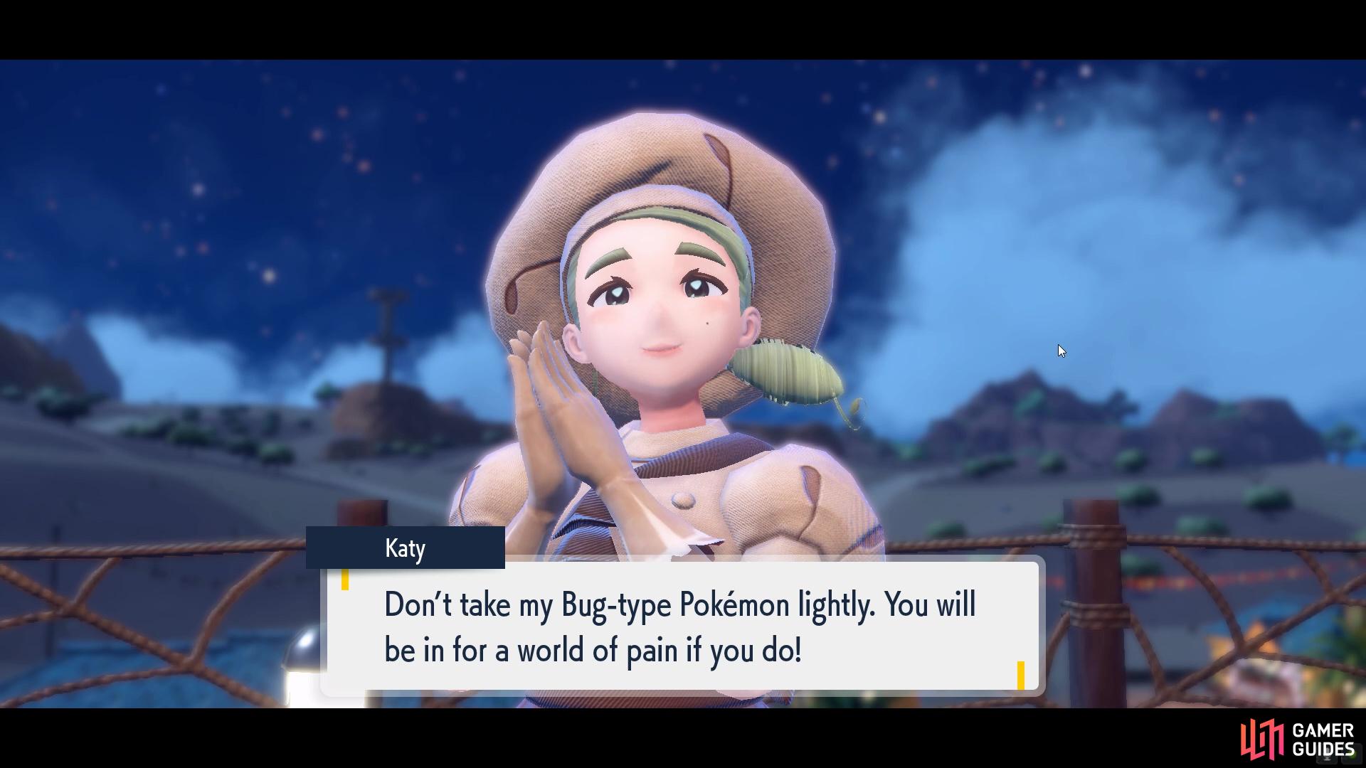 Katy the Gym Leader at Bug Gym.