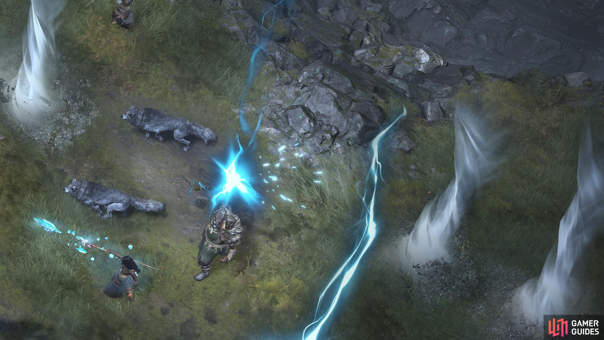 The Diablo 4 Wrath Druid leveling build is all about using tornados, proccing lightning storms, and immobilizing and slowing foes. Image via Blizzard Entertainment.