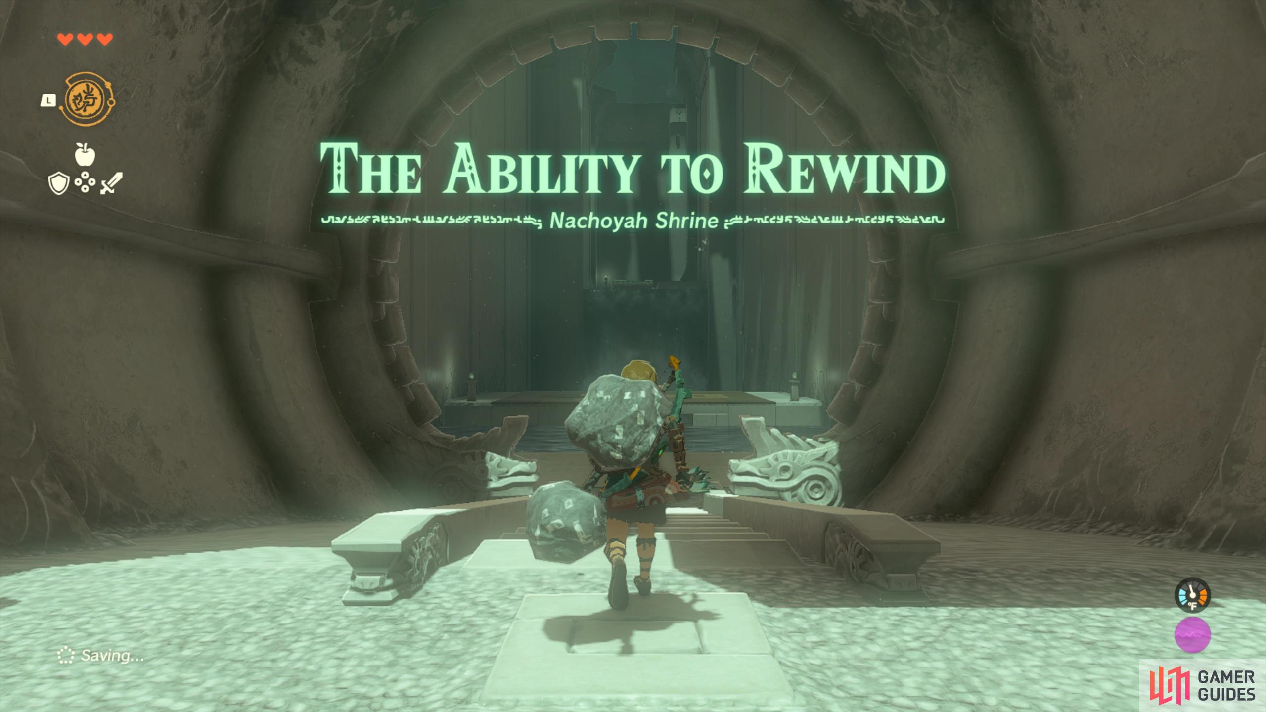 Nachoyah Shrine: The Ability to Rewind. 