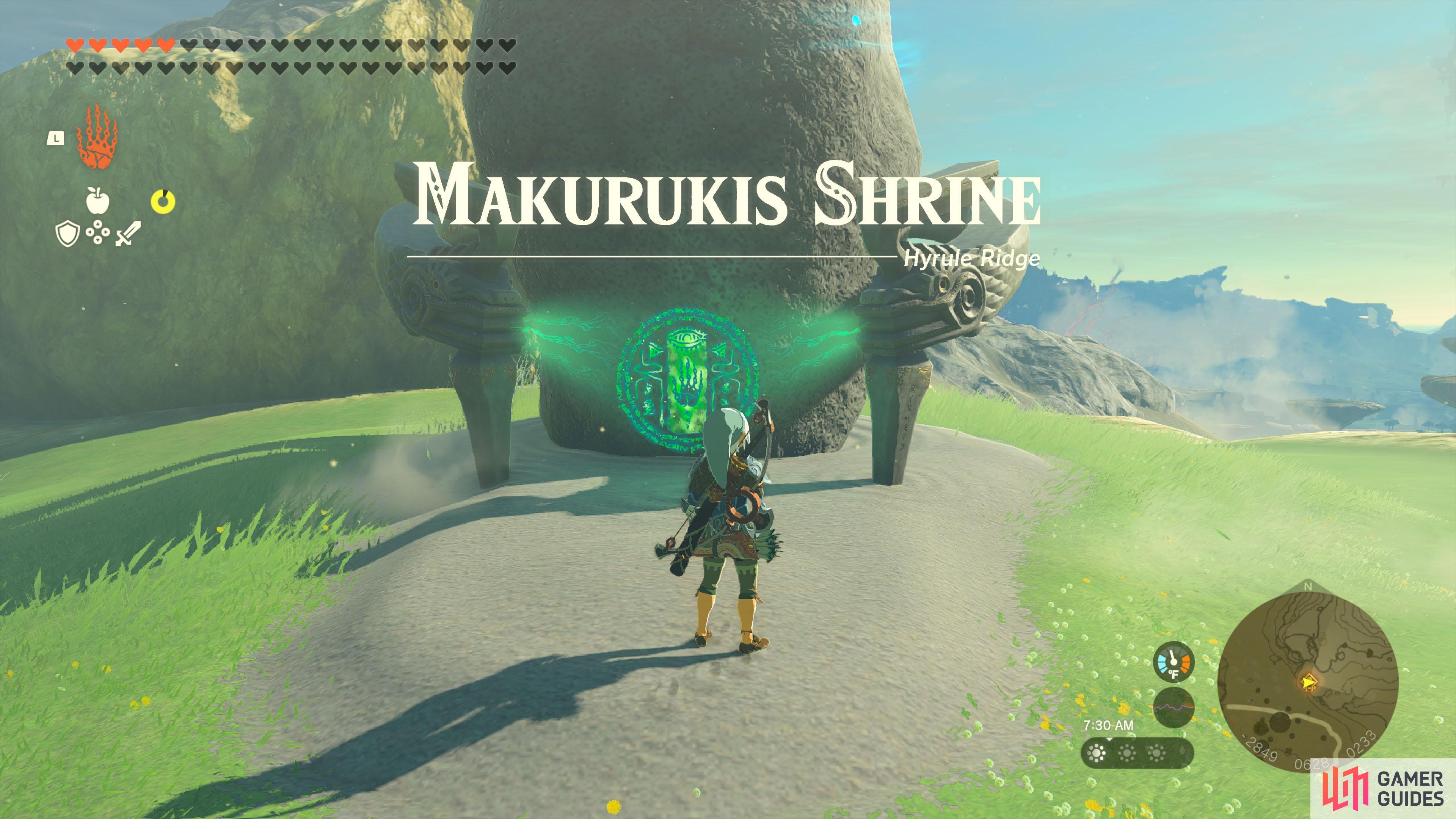 The Makurukis Shrine is right outside of the Tabantha Bridge Stable.