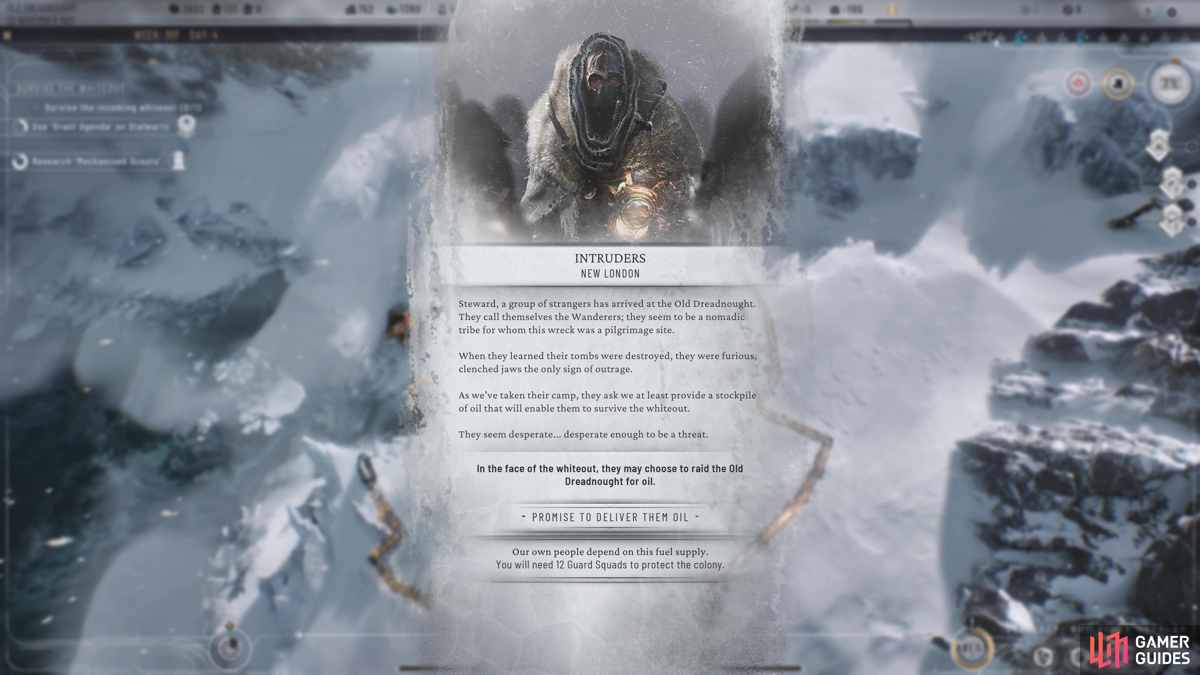 You will have to find a way to defend the Dreadnought’s Oil during Chapter 2 of Frostpunk 2.