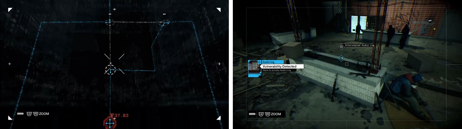 After solving the hotspot (left) grab the Iraq 03 audio log on the planter (right).