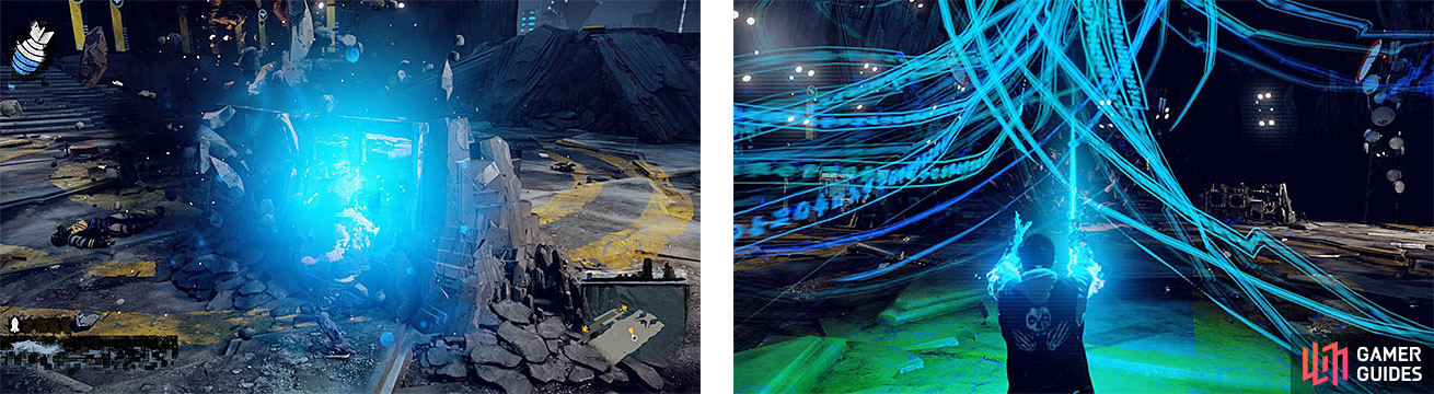 Augustine will destroy the Smoke sources, so you’ll need to switch to Video to continue fighting (left). Finish her off with Hellfire Swarm (right).