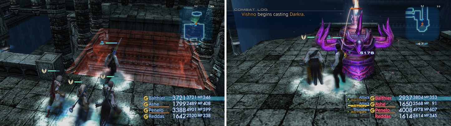 Killing Deidars after doing the green bridges has two benefits, as you can make red bridges that lead to good treasures (left) and defeating enough will spawn the Rare Game, Vishno (right).